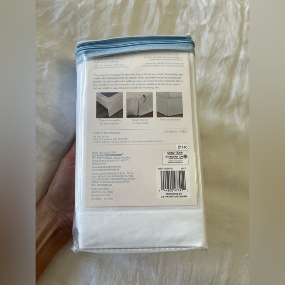 Nestwell | Full Size | White Cotton Blend Wraparound Bedskirt 15” Drop NIP - Picture 2 of 5